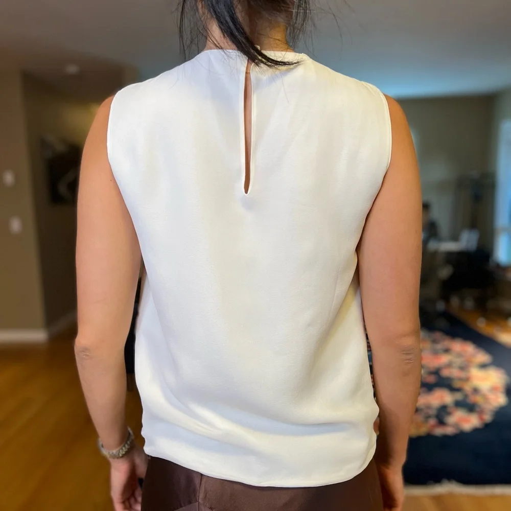 Genuine Giorgio Armani runway couture 100% silk reversible white top - Picture 7 of 15